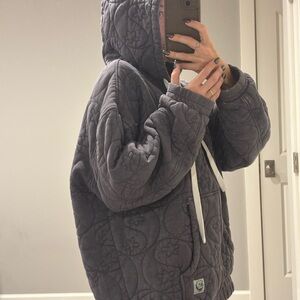 BDG quilted oversized zip-up hoodie